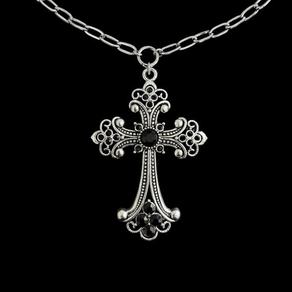 W𝔬𝔯𝔰𝔥𝔦𝔭 𝔪𝔢 Black Rhinestone Cross /stainless Steel Necklace / Y2k 2000s Goth Grunge Alt Emo Punk Gothic Biker - Etsy W𝔬𝔯𝔰𝔥𝔦𝔭 𝔪𝔢 Black Rhinestone Cross /stainless Steel Necklace / Y2k 2000s Goth Grunge Alt Emo Punk Gothic Biker - Etsy