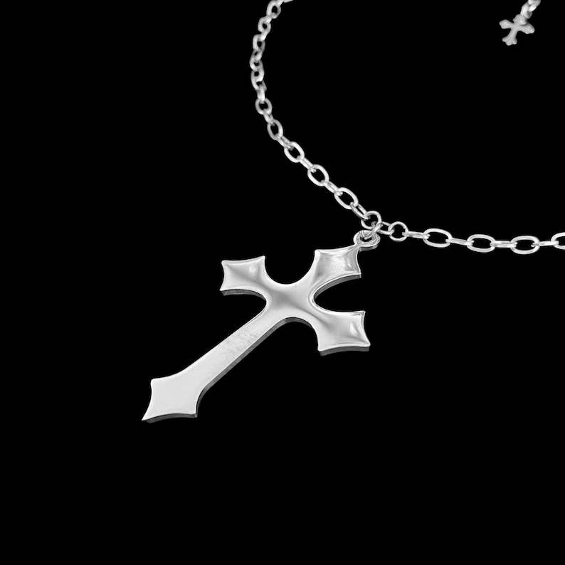 H𝔬𝔩𝔶༻ Gothic Cross Necklace / Stainless Steel / Y2K Goth Grunge Punk ...