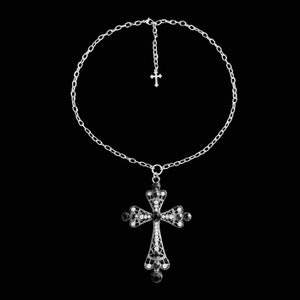 W𝔬𝔯𝔰𝔥𝔦𝔭 𝔪𝔢༻ Pink Rhinestone Cross / Stainless Steel W𝔬𝔯𝔰𝔥𝔦𝔭 𝔪𝔢༻ Pink Rhinestone Cross / Stainless Steel