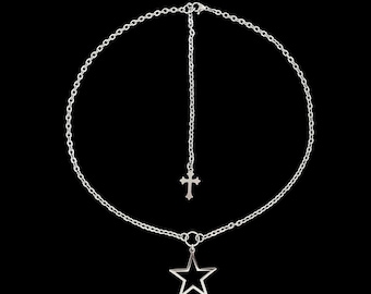 Collar de estrella sw༻ / Acero inoxidable / Estilo gótico grunge punk Y2K alternativo de los 2000