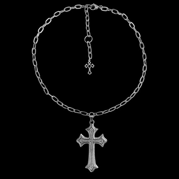 S𝔞𝔠𝔯𝔢𝔡༻ Gothic Cross Necklace / Stainless Steel / Y2K Punk