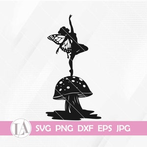 Tanzende Fee | Silhouette-Fee-Svg | Verzauberte Fee SVG | Fee Ballerina geschnitten Datei | Fee im Garten | CLipart-Dateien | Eps Png Jpg Dxf svg