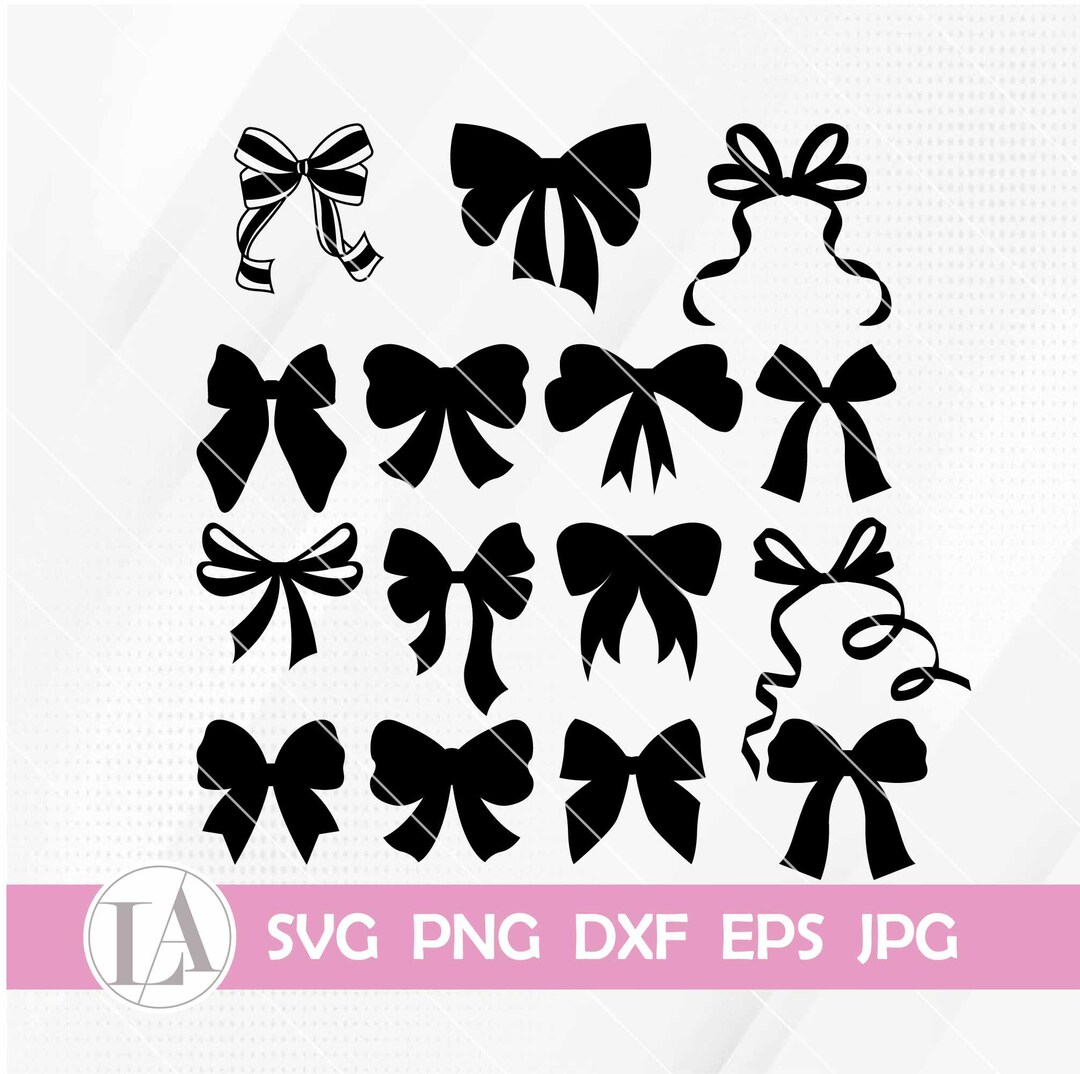 Best Ribbons Dxf Ribbon Bundle | 15 Cute Ribbon Bundle | Ribbon Png | Bow Svg | Gift ...