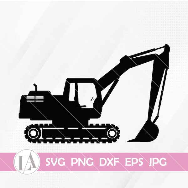 Excavator Svg, Heavy Equipment Svg, Excavator Clipart, Pipeliner Svg, Excavator Files for Cricut, Clipart Vector Digital Dxf Png Eps