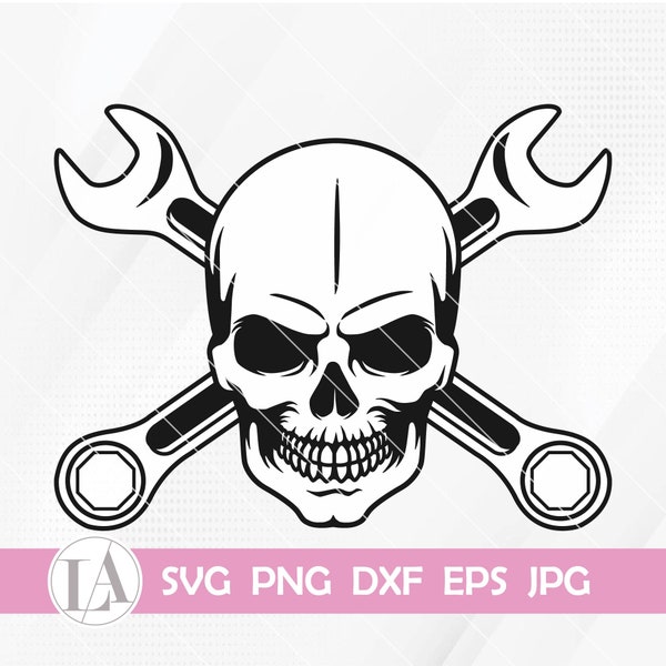 Skull Mechanic Svg, Wrenches Svg, Mechanic Svg, Mechanic Skull Svg, Patriotic Mechanic Svg, Mechanic Logo, Engine Repair Service Skull