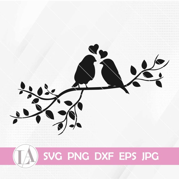 Love Birds Svg | Love Svg | Wedding Svg | Love Birds Silhouette | Bird Clipart | Bird Cricut Files | Bird Silhouette | Couple Shirts Svg