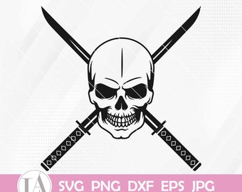 Pirate Skull & Crossed Swords | Svg Png Dxf Eps Pdf | Vector Graphic ...