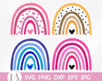 Boho Rainbow Bundle Svg | Boho Rainbow Svg | Arco-íris Svg | Arco-íris Pastel Svg | Boho Baby Rainbow Svg | Arco-íris Clipart | Png Dxf Eps Jpg