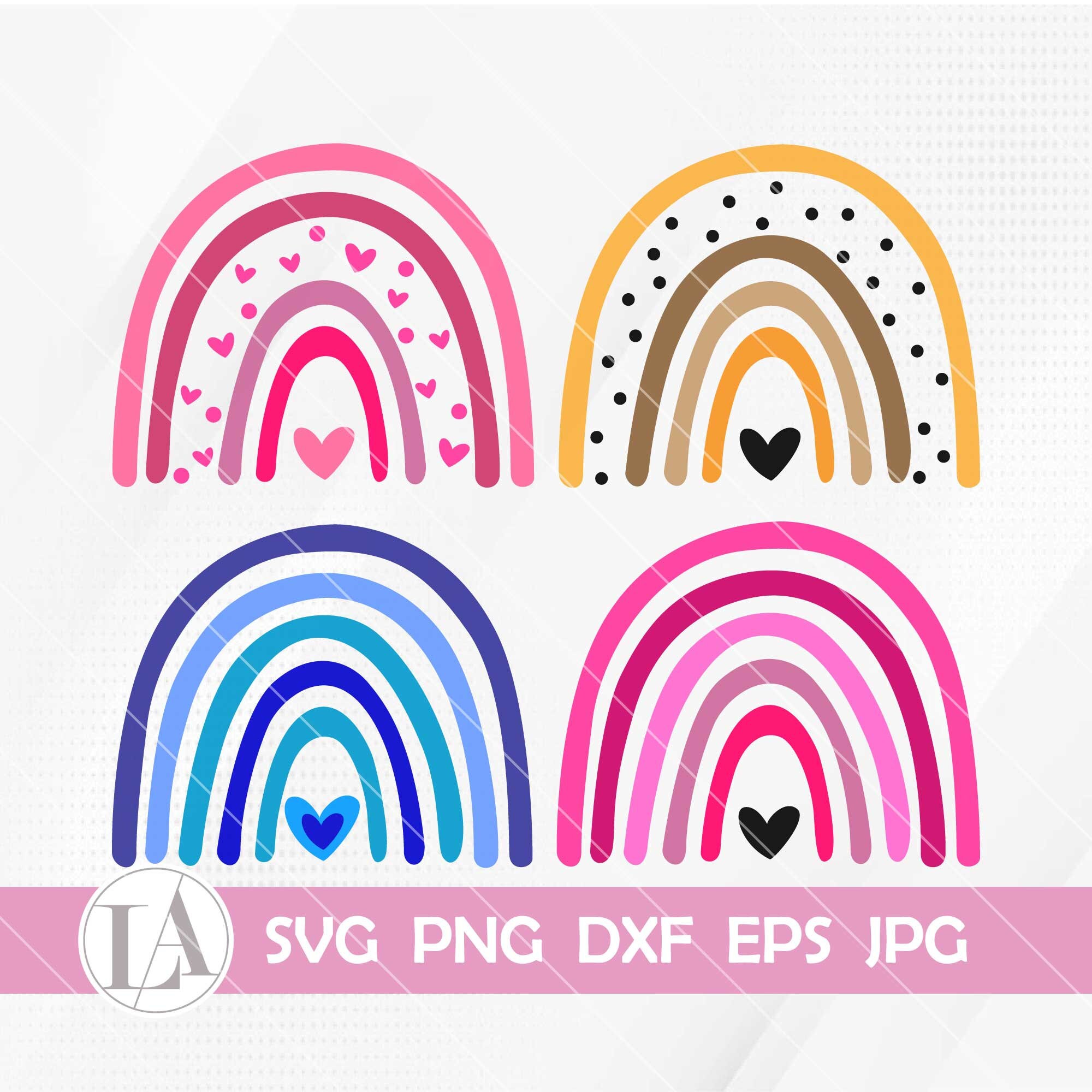 Boho Rainbow Bundle Svg | Boho Rainbow Svg | Rainbow Svg | Pastel ...