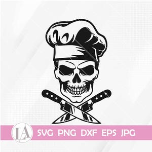 Skull Chef Svg | Chef Skeleton Svg | Cooking Skull Svg | Chef Png | Skull Silhouette | Chef Clipart Files | Chef Hat Svg | Dead Chef Svg