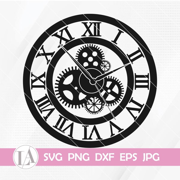 Vintage Clock Svg, Time Svg, Clock Face Svg, ClipArt Files, Cricut Files, EPS, DXF, JPG, Digital Download, Cut File
