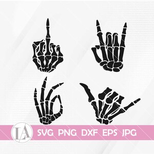 Skull Hand Bundle | Skull Middle Finger Svg | Skull Spooky Svg | Cool Skull Hand Svg | Skull Svg | Digital Download | Png Jpg Dxf Eps