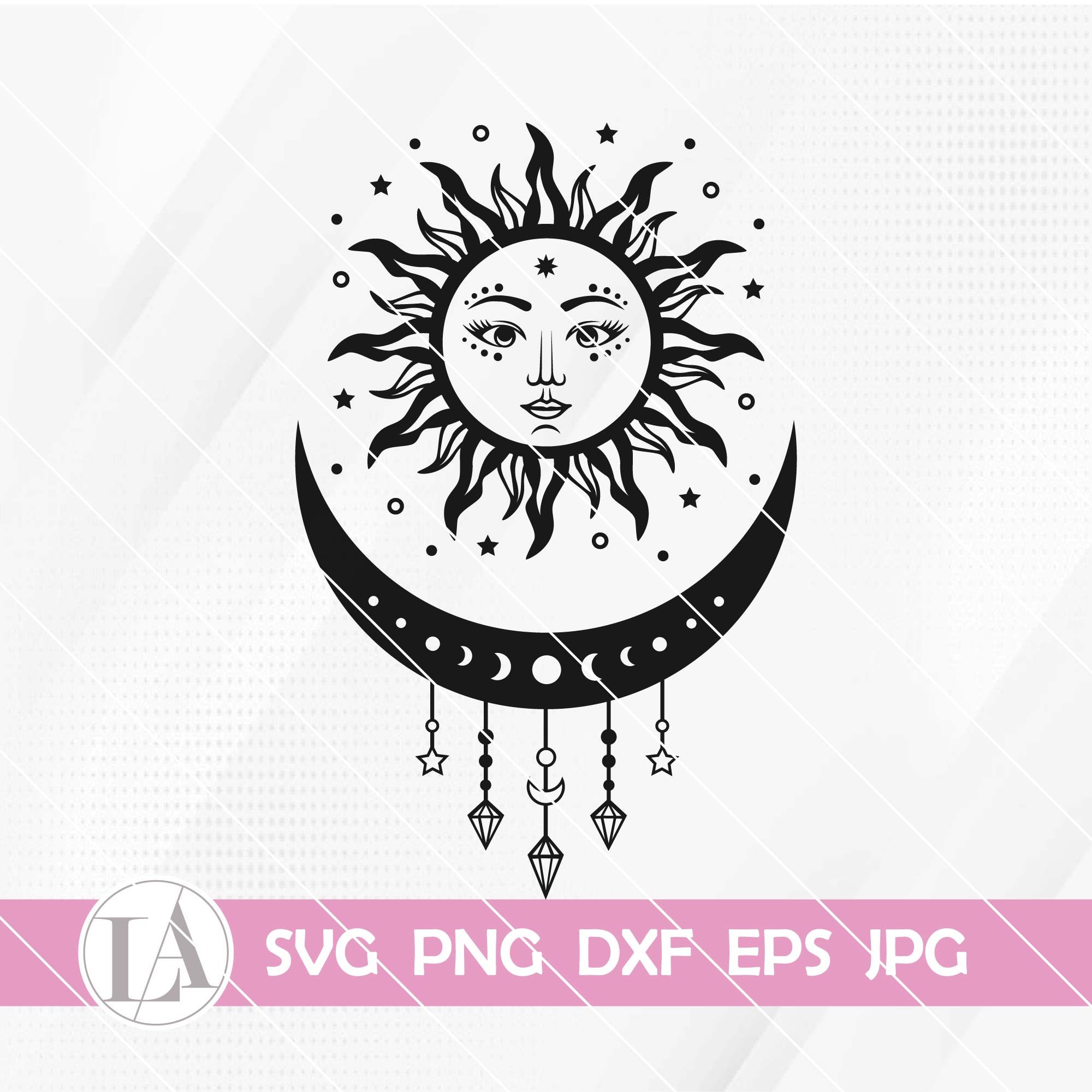 Celestial Sun Svg | Celestial Sun and Moon Svg | Mystical Shirt Designs |  Moon Mystic Svg | Boho Svg | Sun Svg | Moon Svg | Png Jpg Dxf Eps, image size:2000x2000
