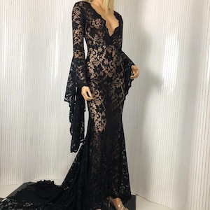 Black lace gown