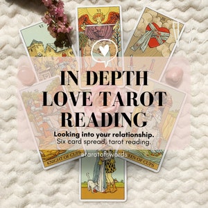Lectura de Tarot del Amor altamente detallada - Lectura del amor detallada con tirada de 6 cartas - Lectura física personalizada en profundidad