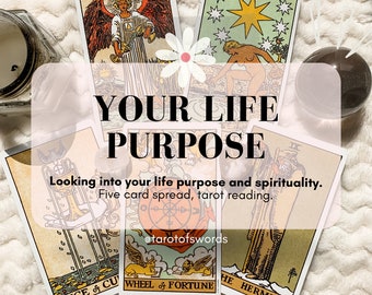 Lectura de Tarot para el Propósito de Vida, Lectura en Video, Lectura Psíquica con Tirada de 5 Cartas, Orientación Espiritual y Personalizada.