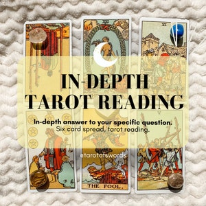 Lectura de tarot Lectura psíquica detallada - Lectura de tarot en profundidad con tirada de 6 cartas - Lectura de video de guía espiritual personalizada física