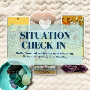 Check-in specifieke situatie voor tarotlezen - fysieke gepersonaliseerde lezing met 3 kaarten