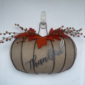 Burlap Wrapped Wire Pumpkin