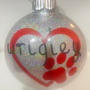 Paw Print Heart Pet Ornament