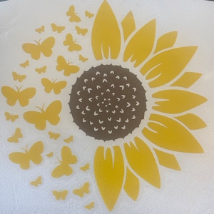 Schmetterling Sonnenblume Vinyl Aufkleber