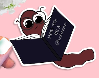 Reading Book Worm Sticker for Book Lovers Club