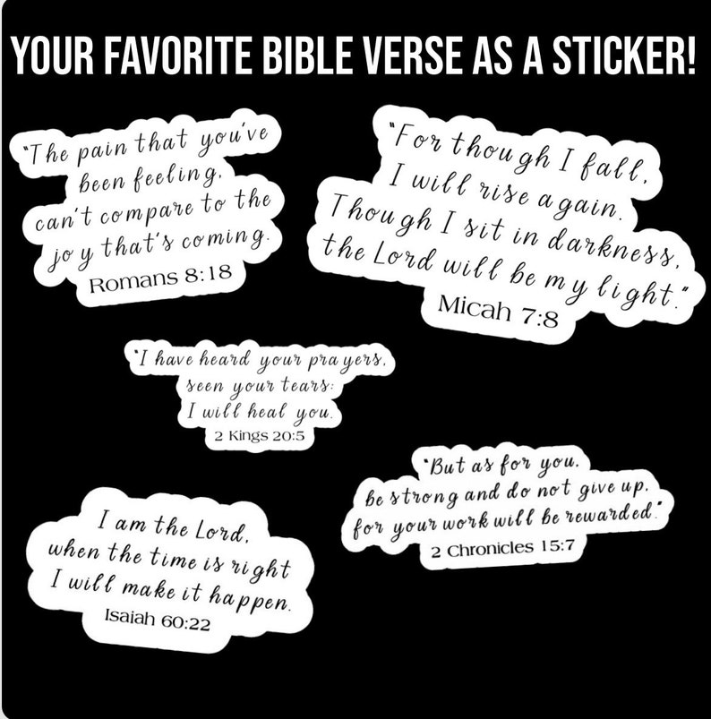 Custom Bible Verse Sticker Favorite Scripture Sticker Etsy