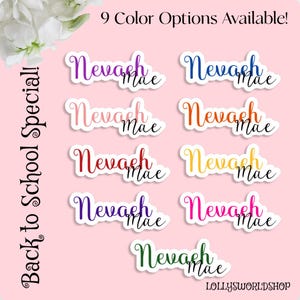 Custom Name Labels | Back to School Sticker Labels | Colorful Stickers for personal belongings
