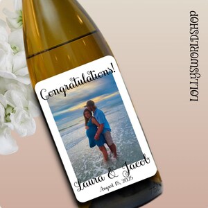 Image d'étiquette de vin personnalisée, cadeau de mariage, cadeau d'anniversaire pour les couples, autocollant de bouteille de vin, cadeau d'anniversaire pour adultes