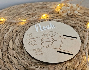 Support pour Bracelet de Naissance Personnalisé en Bois