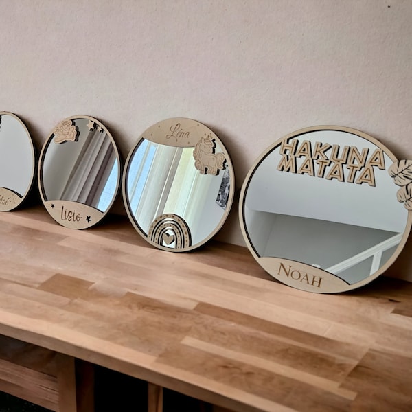 Miroir Personnalisé en Bois pour Enfants