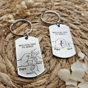 Customizable stainless steel key ring (Dad, Grandpa, Godfather, Uncle, etc.)