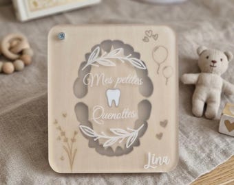 Caja personalizada para dientes de leche - Caja de recuerdos grabada con el nombre del niño.