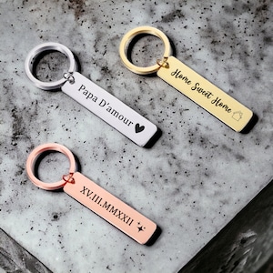 Porte-clés personnalisé Porte-clés gravé Porte-clés en acier inoxydable