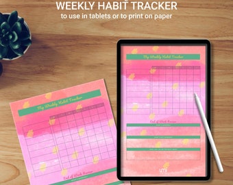 Pinky Habit Tracker für jede Woche