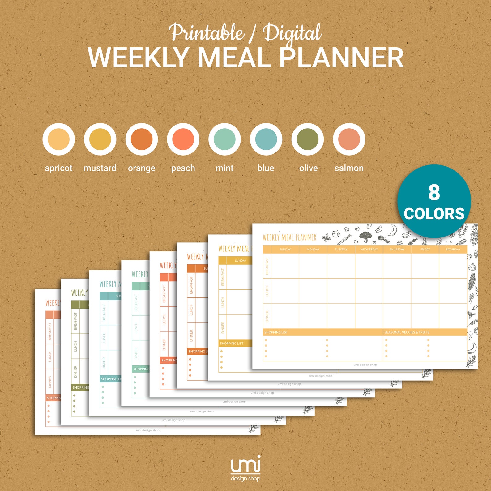 Printable/ Digital Weekly Meal Planner - Etsy