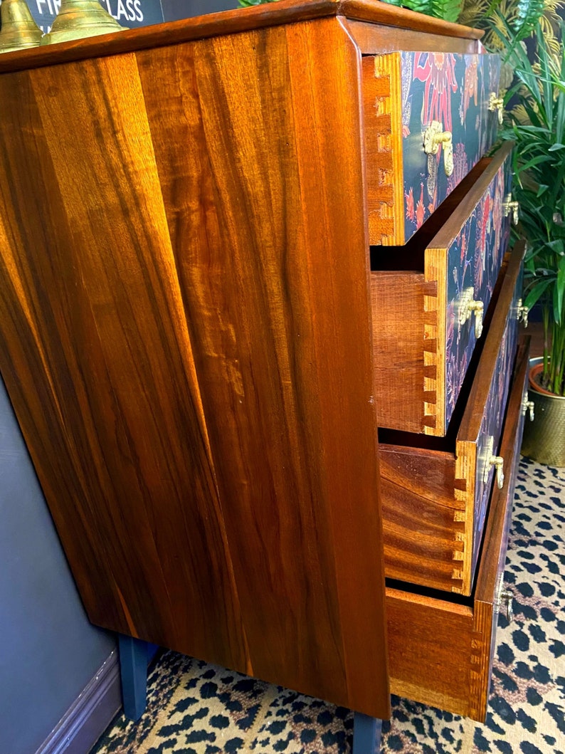 Upcycled Floral Vintage Chest of Drawers. Upcycled Furniture Etsy UK