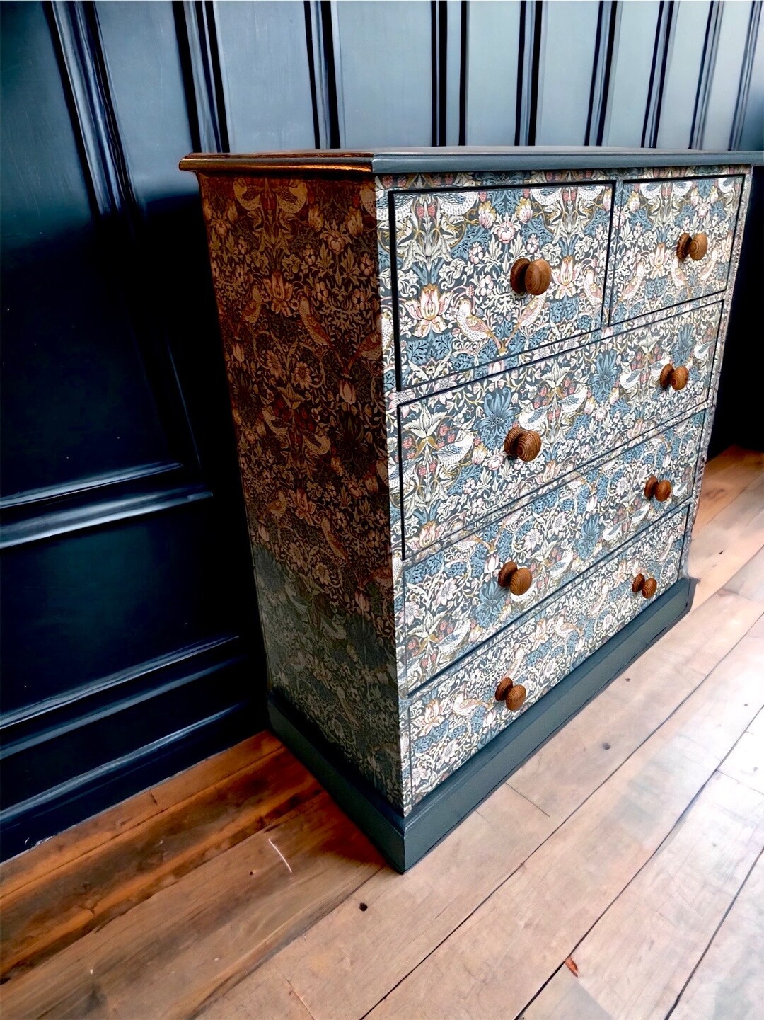 Upcycled Vintage Chest of Drawers, William Morris Print , Living Room ...