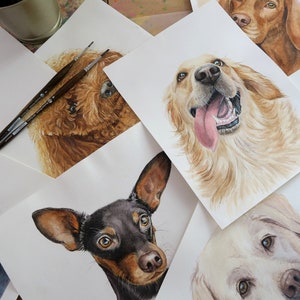 Custom pet portrait watercolor image 6