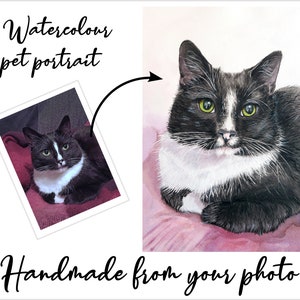 Custom pet portrait watercolor image 3