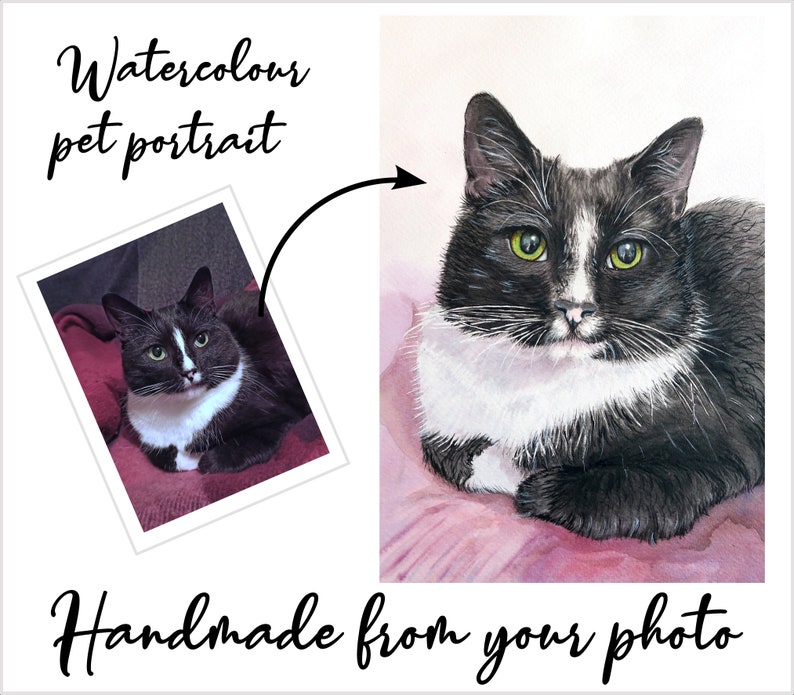Custom pet portrait watercolor image 3