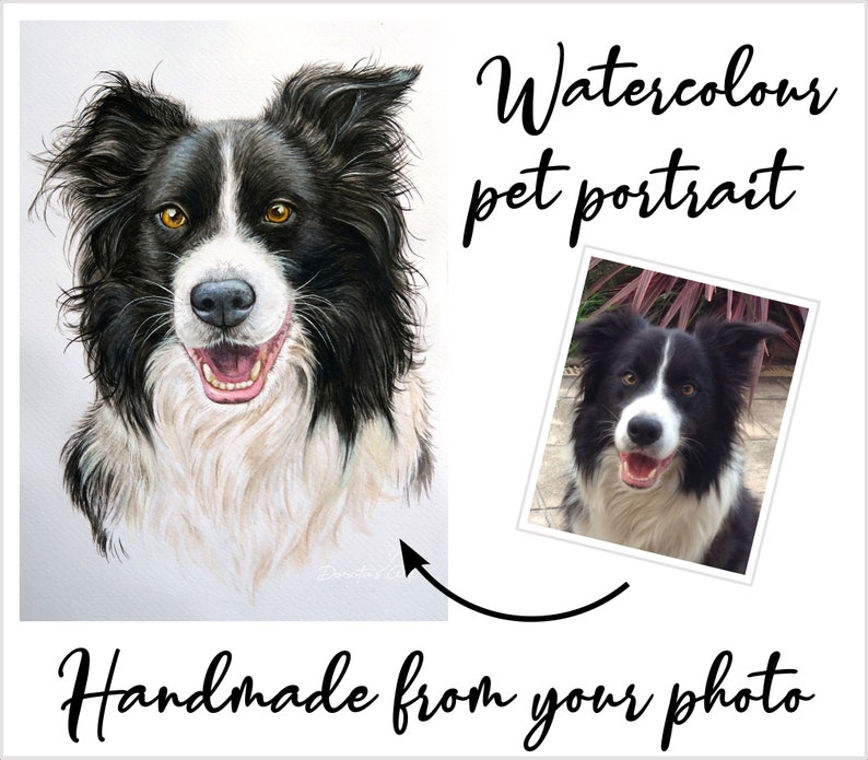 Custom pet portrait watercolor image 2