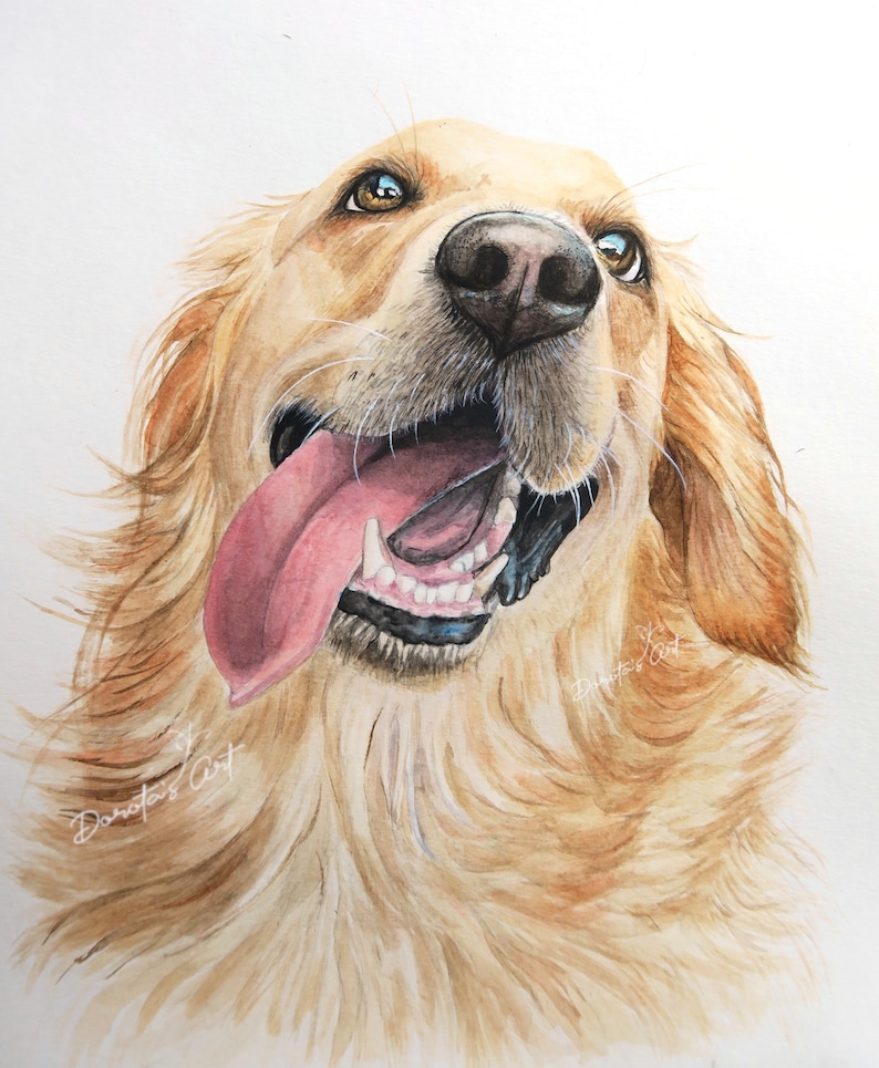 Custom pet portrait watercolor image 8