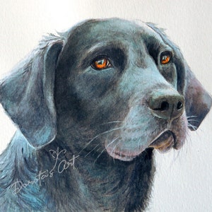 Custom pet portrait watercolor image 9