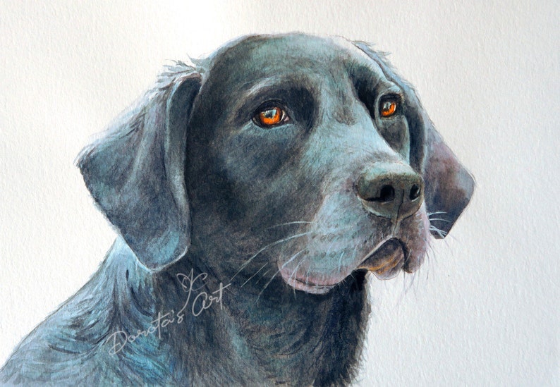 Custom pet portrait watercolor image 9