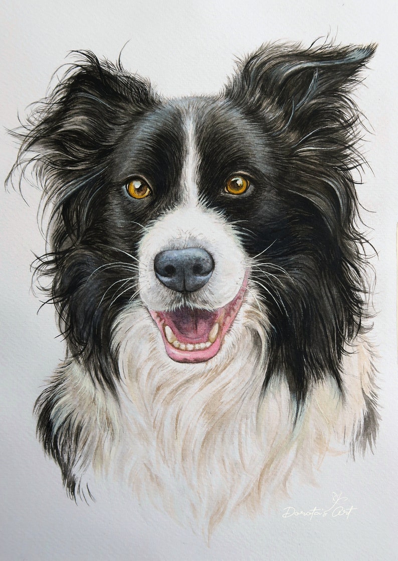 Custom pet portrait watercolor image 1