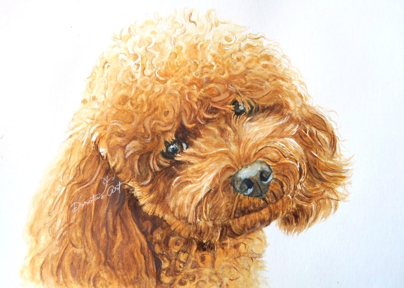 Custom pet portrait watercolor image 10