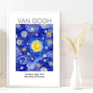 Van Gogh Print, Van Gogh The Starry Night Poster, Van Gogh Landscape, Van Gogh Painting, Van Gogh Exhibition Poster, Van Gogh Canvas Art
