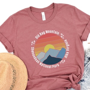 Old Rag Mountain t-shirt, Shenandoah Valley T-Shirt, Hike Virginia Tee, Appalachian Hiking Trail t-shirt, Gift for Hiker, Abstract Mountain