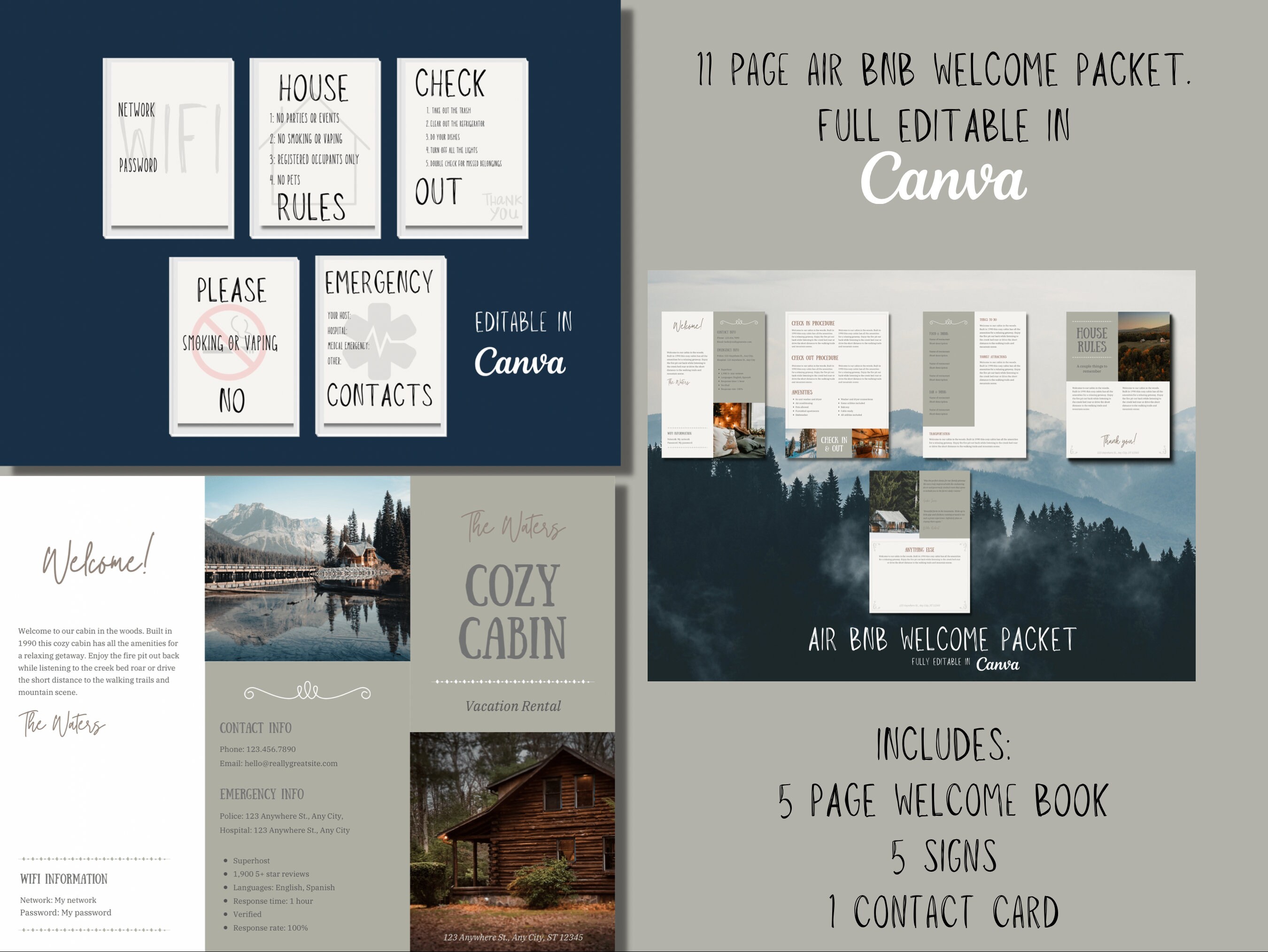 Editable Airbnb Welcome Book | Airbnb Host Guide Template | Superhost ...